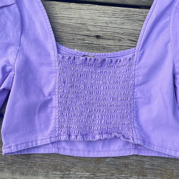 NWT Circus NY Women's Smocked Back Puff Short Sleeve Crop Top - Picture 11 of 11